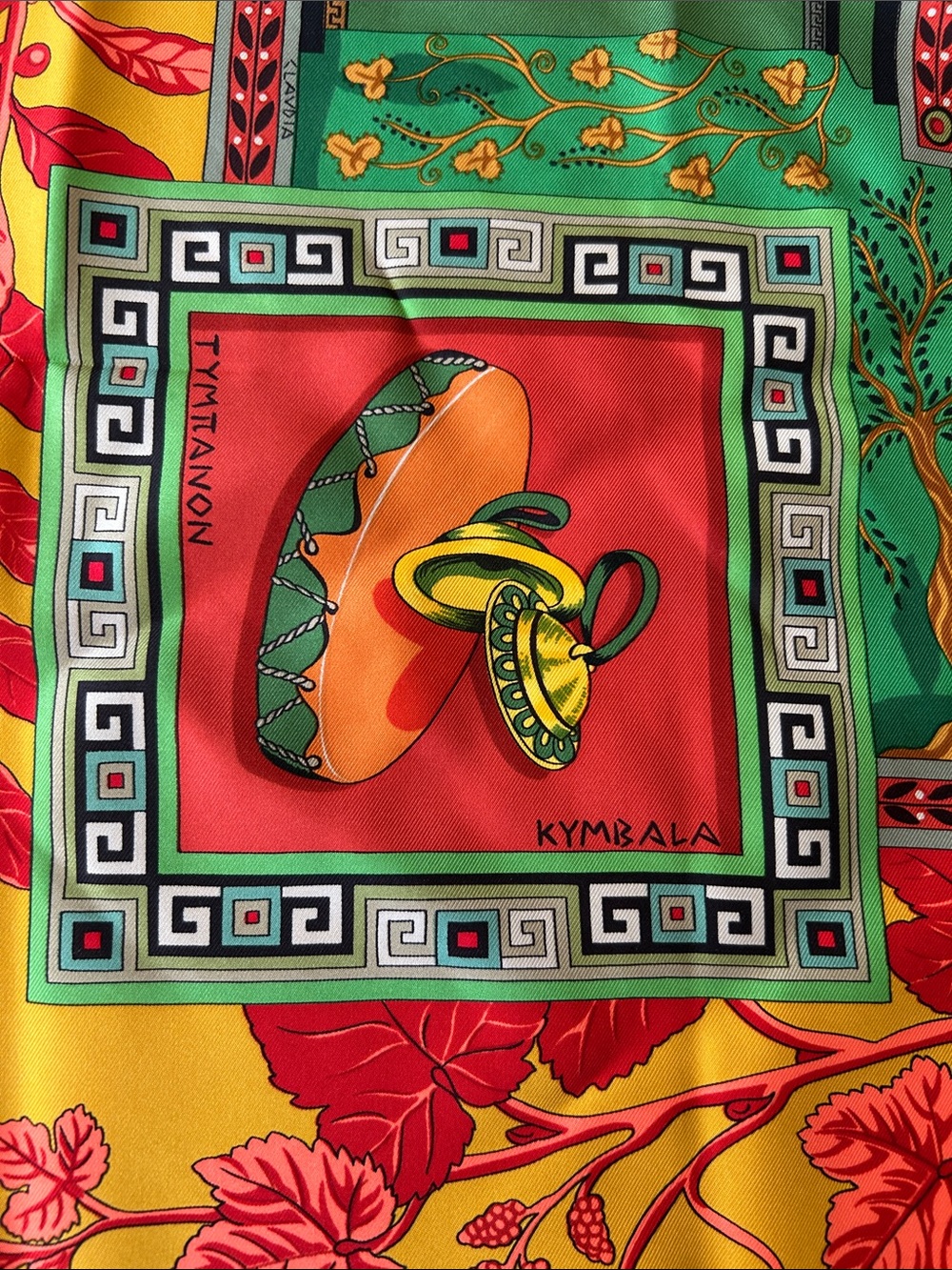 Hermès Musique des Dieux Silk Carré 90 cm Scarf Vintage Claudia Stuhlhofer-Mayr